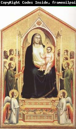 GIOTTO di Bondone Enthroned Madonna with Saints (mk08)